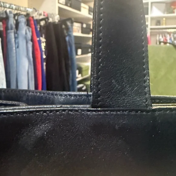 Gucci  Rare Floral-print Tote Bag, vintage Collectible canvas  leather trim EUC - Picture 12 of 17